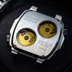 Vesuviate – Duplex – Cyan Green 7 Vesuviate – Duplex – Cyan Green -WATBANDIT Verkäufe Attivo Duplex Yellow Gold caseback 2 min 5