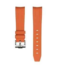 Curved-End Kautschuk Uhrenarmband – Orange | WB Original