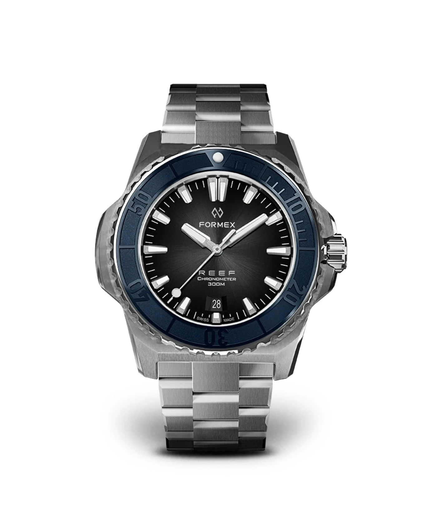 Formex – Reef – Automatic Chronometer COSC 300m – Schwarzes Zifferblatt/Blaue Lünette 1 Formex – Reef – Automatic Chronometer COSC 300m – Schwarzes Zifferblatt/Blaue Lünette