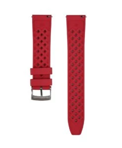 Rauten Style Kautschuk Uhrenarmband – Rot | WB Original -WATBANDIT Verkäufe Honeycomb Rubber watch strap Red Back min