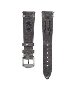 Jelsdal – Vintageleder Uhrarmband – Dunkelgrau 6 Jelsdal – Vintageleder Uhrarmband – Dunkelgrau -WATBANDIT Verkäufe Jelsdal Vintage Watch Strap Gray back min