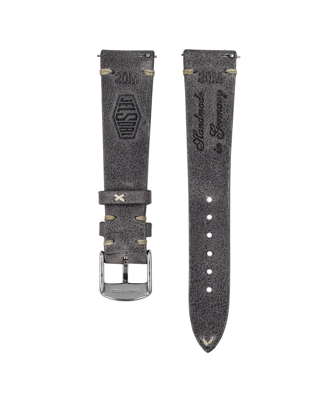 Jelsdal – Vintageleder Uhrarmband – Dunkelgrau 3 Jelsdal – Vintageleder Uhrarmband – Dunkelgrau – Bild 3