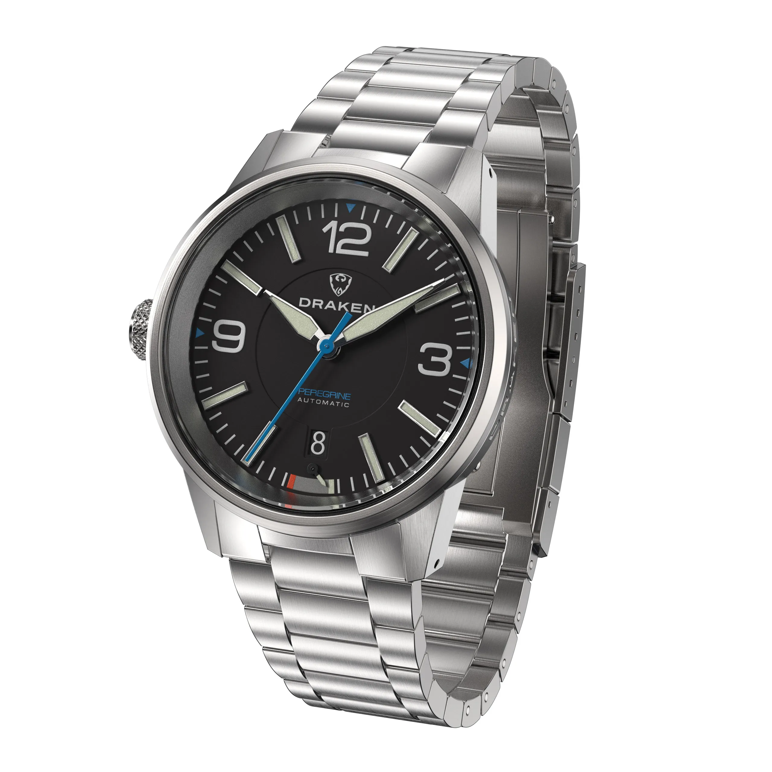 Draken – Peregrine – Version A – Schwarz – Edelstahlarmband 4 Draken – Peregrine – Version A – Schwarz – Edelstahlarmband – Bild 4