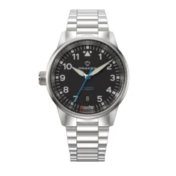 Draken – Peregrine – Version B – Schwarz – Edelstahlarmband