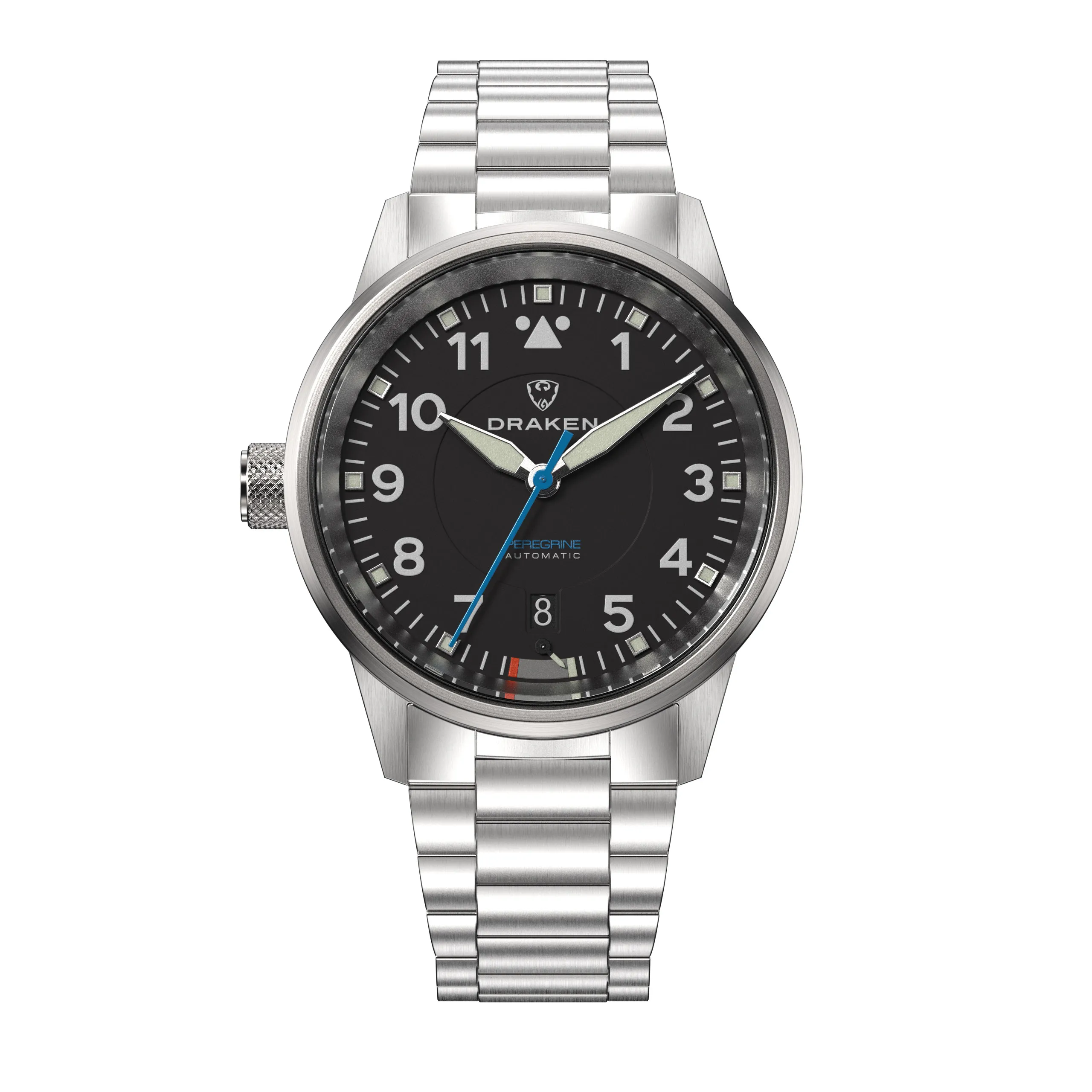 Draken – Peregrine – Version B – Schwarz – Edelstahlarmband 1 Draken – Peregrine – Version B – Schwarz – Edelstahlarmband