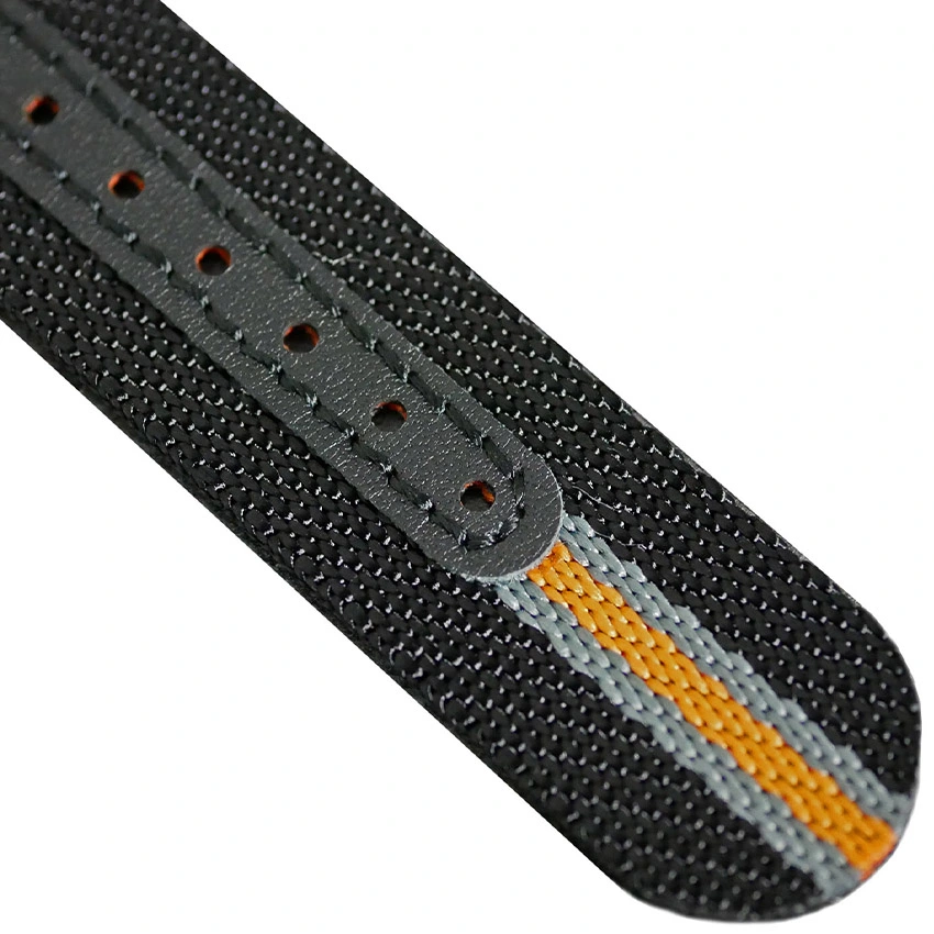 Verstellbares Premium Nylon Uhrenarmband Schwarz/Orange (einteilig) | WB Original 3 Verstellbares Premium Nylon Uhrenarmband Schwarz/Orange (einteilig) | WB Original – Bild 3