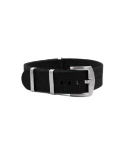 Geripptes Nylon Uhrenarmband – Schwarz | WB Original