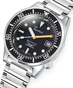 Titelseite -WATBANDIT Verkäufe Squale 1521 Black Classic Polished Bracelet 1521CL.SQ20L close up min