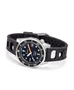 Squale – 1521 Series – 026/A Schwarz Poliert 10 Squale – 1521 Series – 026/A Schwarz Poliert -WATBANDIT Verkäufe Squale 1521 Series 026 A Polished Black RubberStrap side