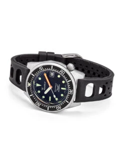 Squale – 1521 Series – 026/A Sandgestrahlt Schwarz -WATBANDIT Verkäufe Squale 1521 Series 026 A Sandblasted Black RubberStrap side