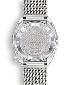 Squale – 2002 Series- 101 Atmos Poliert – Blaues Zifferblatt, Blau/Rote Lünette 7 Squale – 2002 Series- 101 Atmos Poliert – Blaues Zifferblatt, Blau/Rote Lünette -WATBANDIT Verkäufe Squale 2002 Series 101 Atmos Polished caseback