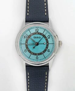 Vario – Empire Seasons True GMT – Summer Blue Automatic Dress Watch – Royal Blue Lederarmband & Metallarmband