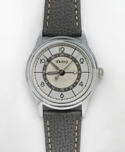 Vario – Empire Seasons True GMT – Winter White Automatic Dress Watch – Pewter Grey Lederarmband & Metallarmband