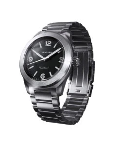 Venturo – Field Watch 3 – Schwarz – Edelstahl- & Canvasarmband 10 Venturo – Field Watch 3 – Schwarz – Edelstahl- & Canvasarmband -WATBANDIT Verkäufe Venturo Field III Black steel side