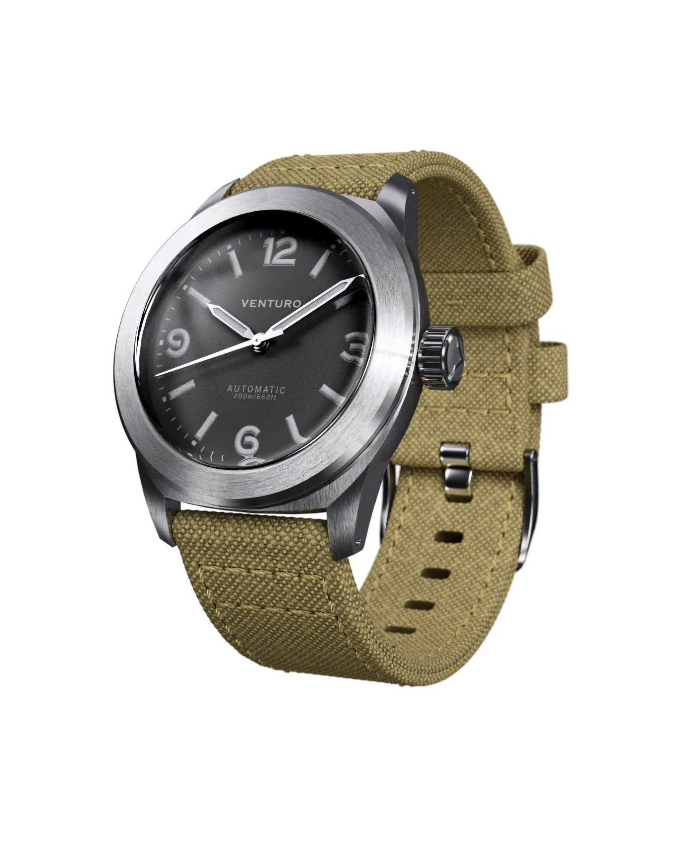 Venturo – Field Watch 3 – Grau – Edelstahl- & Canvasarmband 5 Venturo – Field Watch 3 – Grau – Edelstahl- & Canvasarmband – Bild 5