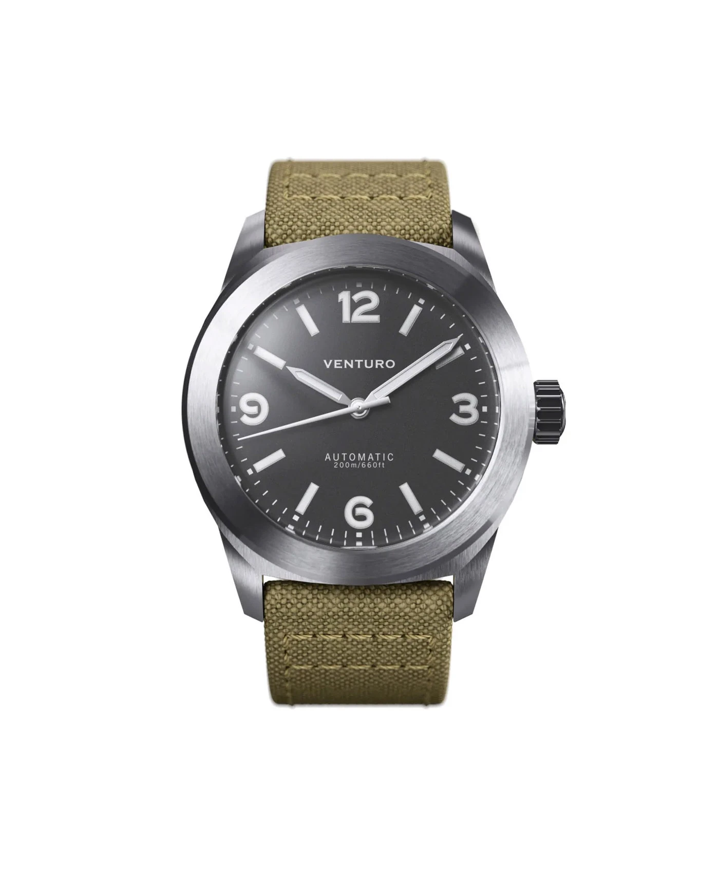 Venturo – Field Watch 3 – Grau – Edelstahl- & Canvasarmband 2 Venturo – Field Watch 3 – Grau – Edelstahl- & Canvasarmband – Bild 2