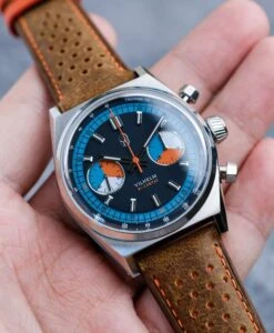 Vilhelm – Bicompax Automatik “Schaltrad-Chronograph” – Blue Skipper -WATBANDIT Verkäufe Vilhelm Bicompax Column wheel Automatic Chronograph leather strap min