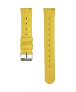 Kautschuk Waffel-Uhrenarmband – Gelb | WB Original 6 Kautschuk Waffel-Uhrenarmband – Gelb | WB Original -WATBANDIT Verkäufe Waffle Rubber watch strap Yellow back min