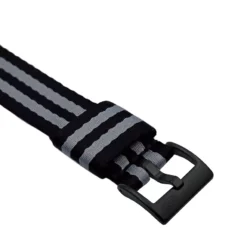 Jelsdal – Vintage Military Nylon Uhrenarmband (einteilig) – Schwarz/Grau -WATBANDIT Verkäufe jelsdal vintage military single pass nylon strap black grey black pvd 66a7876fe9d84