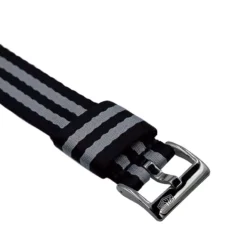 Jelsdal – Vintage Military Nylon Uhrenarmband (einteilig) – Schwarz/Grau -WATBANDIT Verkäufe jelsdal vintage military single pass nylon strap black grey polished 66a7876fee671