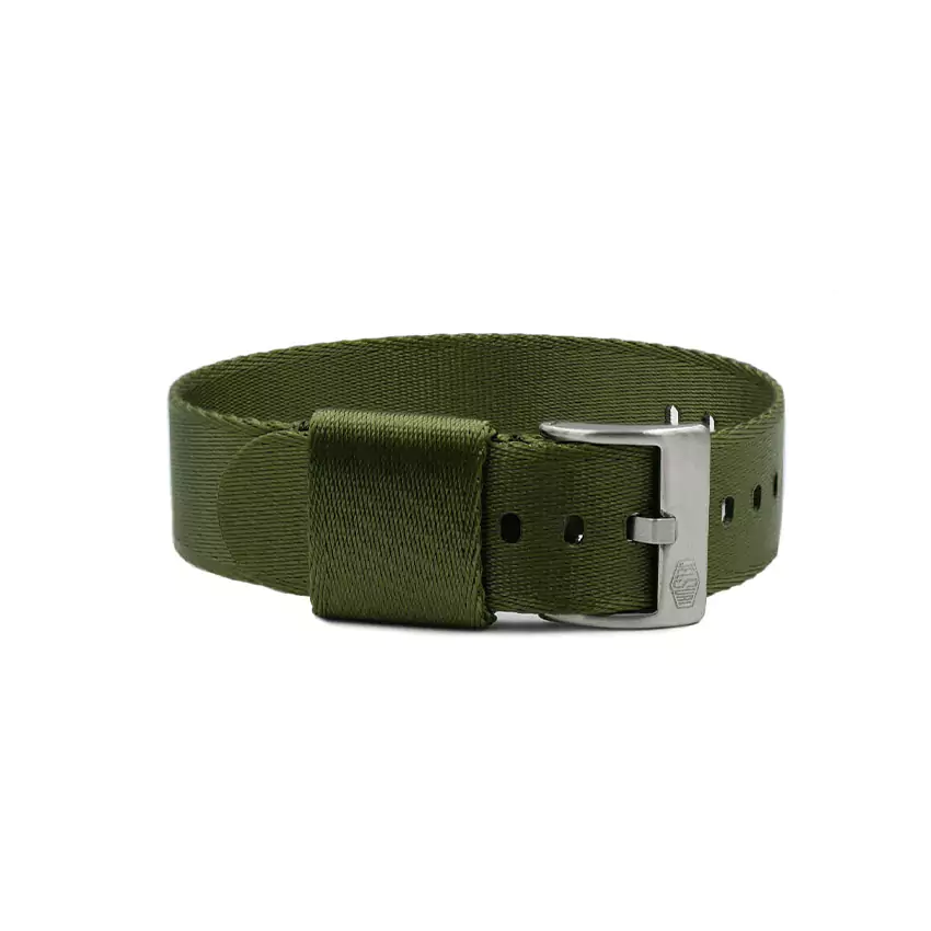 Jelsdal – Vintage Military Nylon Uhrenarmband (einteilig) – Grün 1 Jelsdal – Vintage Military Nylon Uhrenarmband (einteilig) – Grün