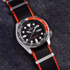 Heavy Duty Nylon Uhrenarmband – Schwarz & Orange | WB Original -WATBANDIT Verkäufe seiko diver watchbandit single piece nylon strap orange black 669fa86847baf