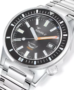 Titelseite -WATBANDIT Verkäufe squale matic grey 60 atm bracelet maticxsasq22l close up